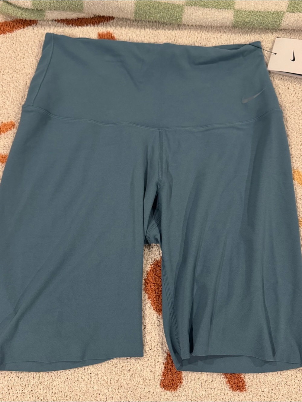 Nike Slate-Teal High-Rise Biker Shorts